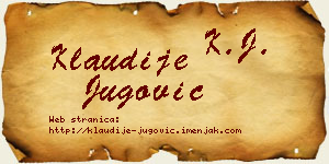 Klaudije Jugović vizit kartica
